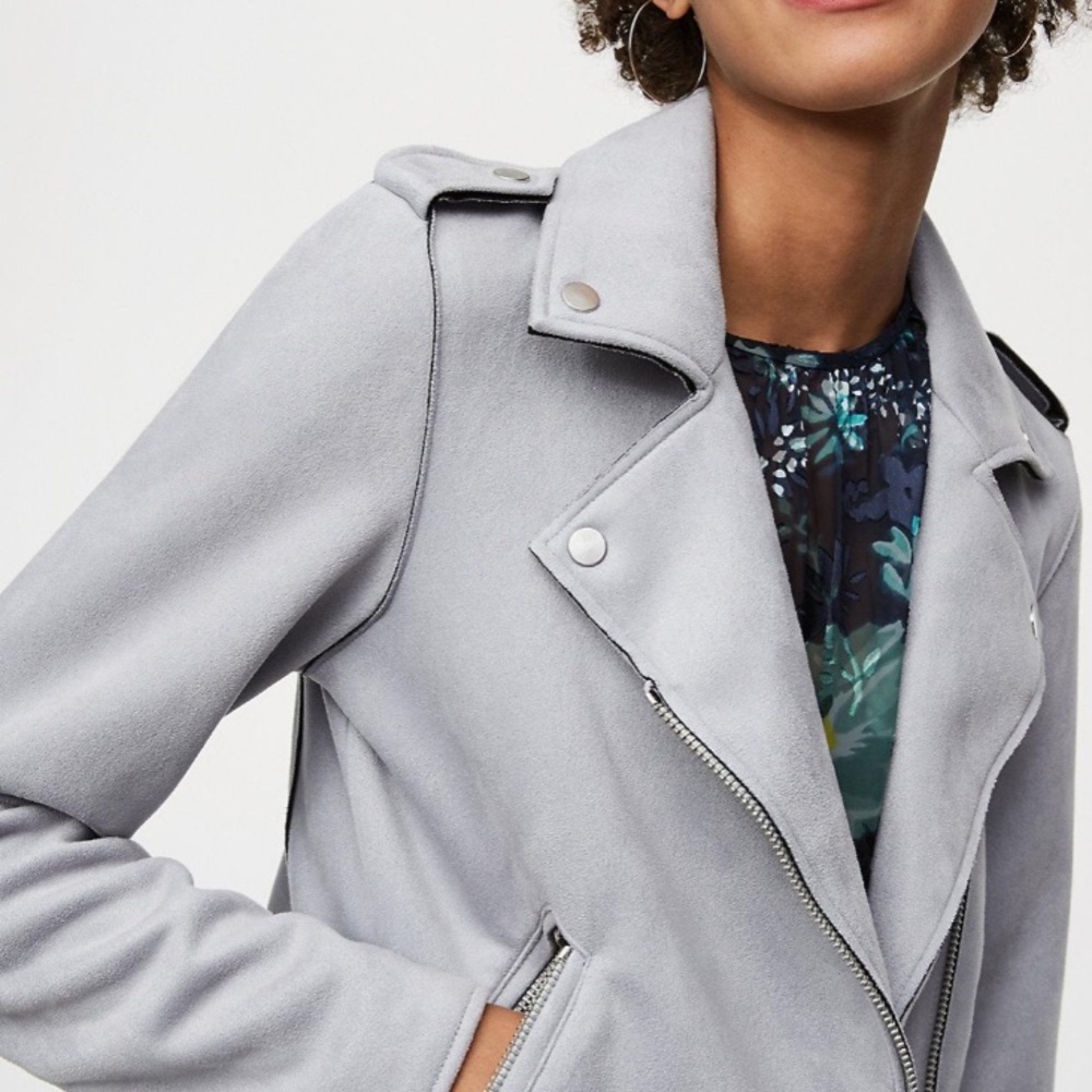 LOFT Faux Suede Motorcycle Jacket